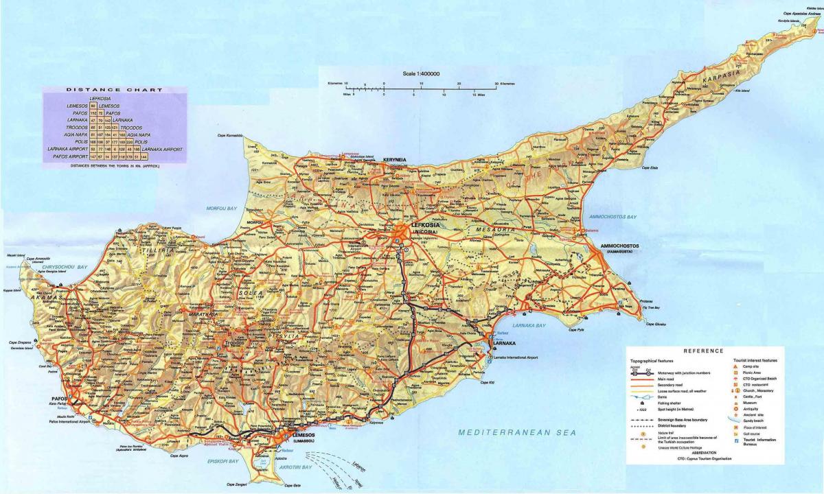 Ciprus strande kaart
