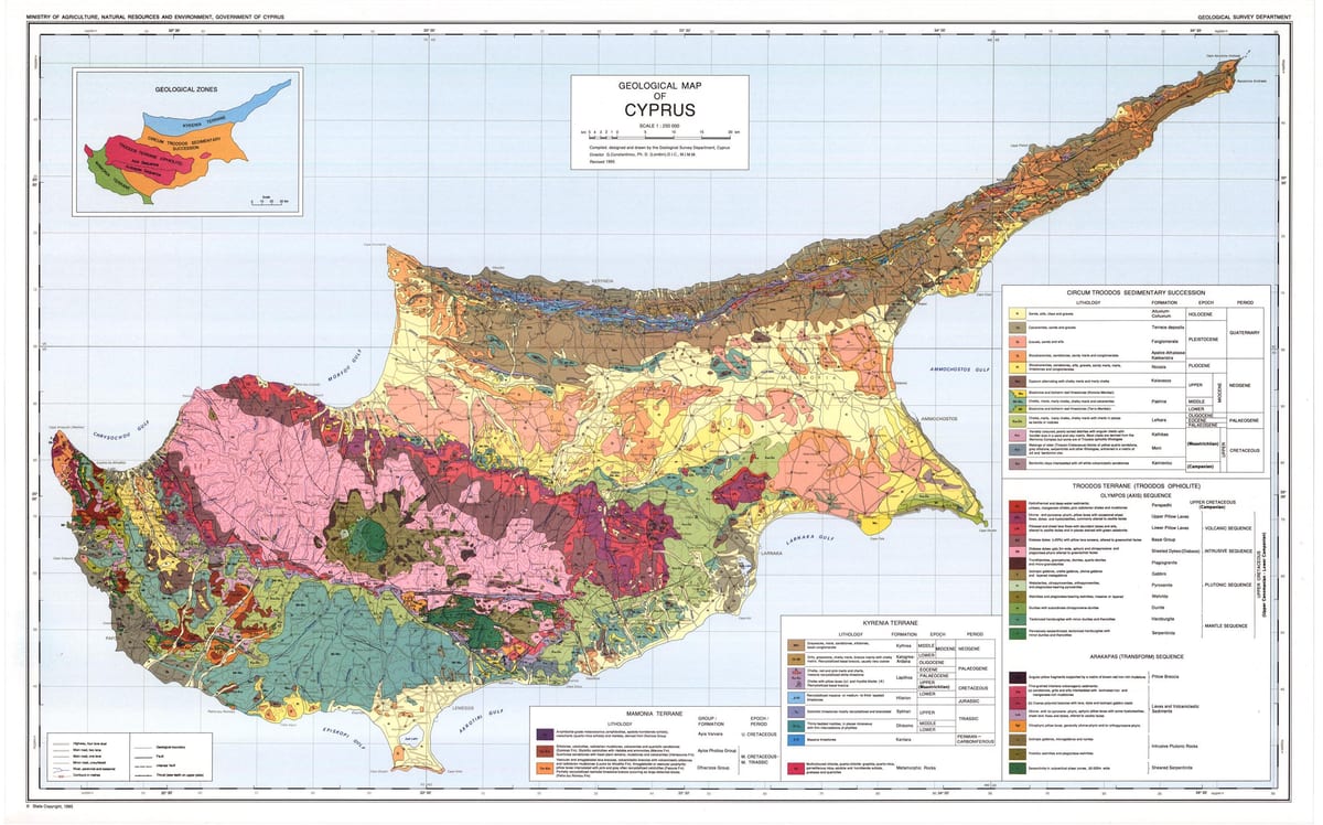 Ciprus geografiese kaart